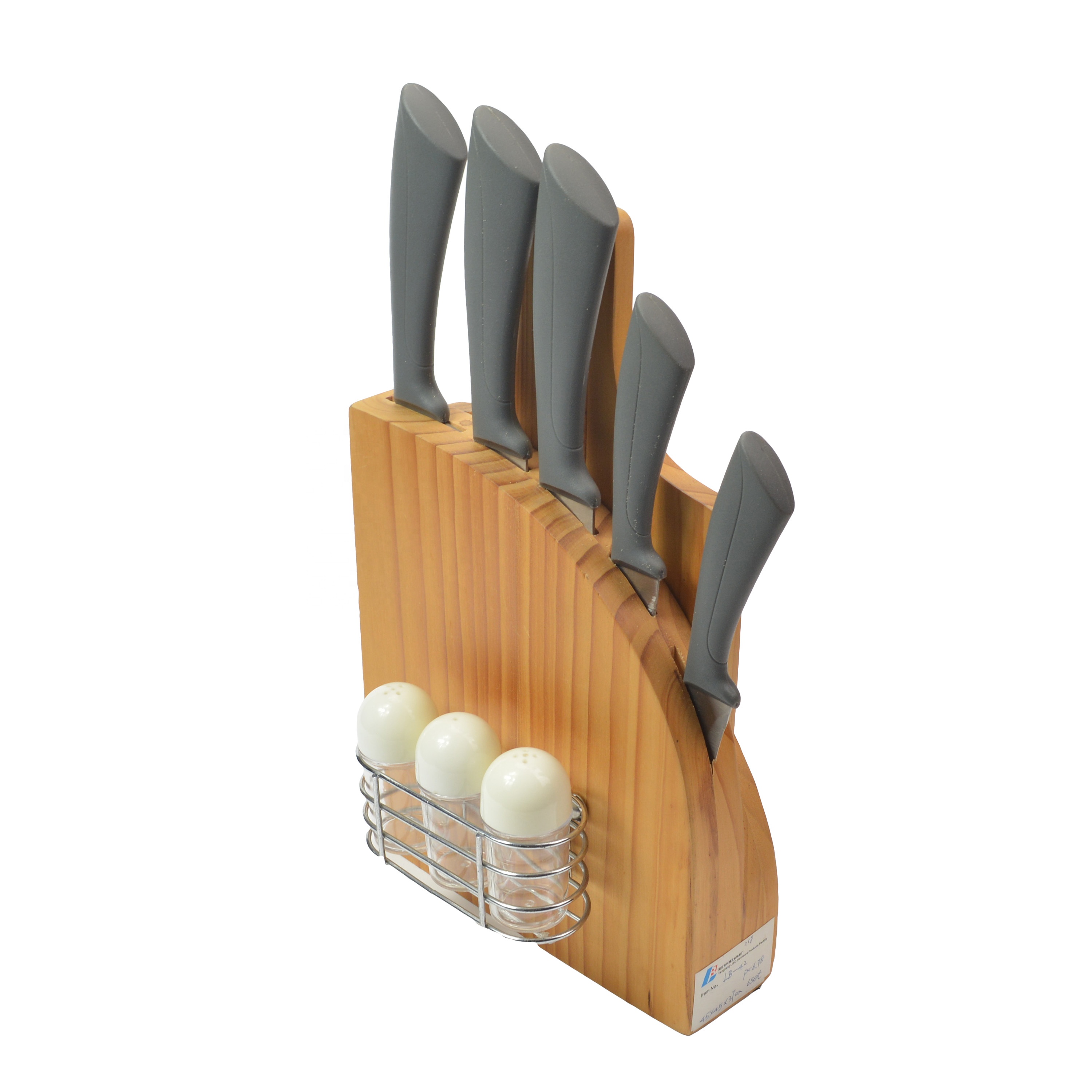 Лидер продаж Нержавеющая сталь ножи Набор с разделочной доской и деревянный блок