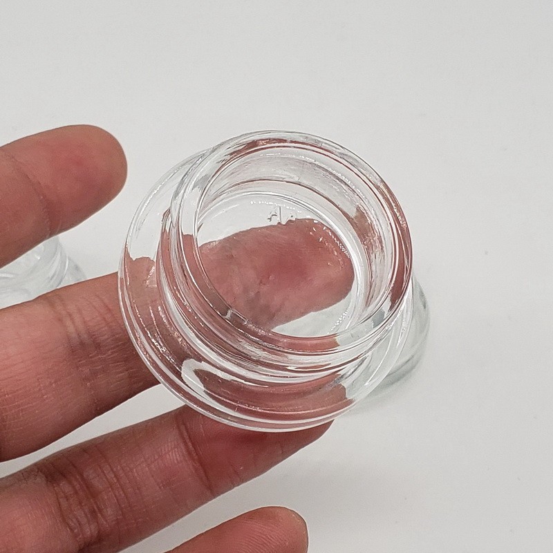 7毫升低调厚厚的带白色盖子的玻璃容器-浓缩的油可以润唇膏蜡化妆品