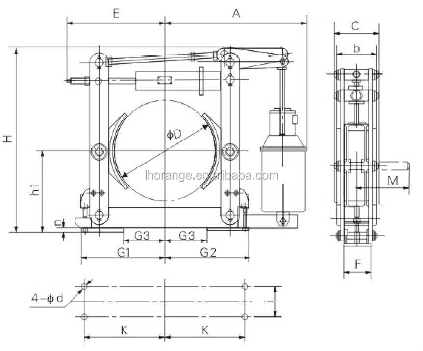 Electric hydraulic driving device drum brakes Electro hydraulic thruster