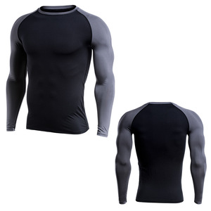 on stock fitness t shirt men sport dri fit long sleeve sportswear