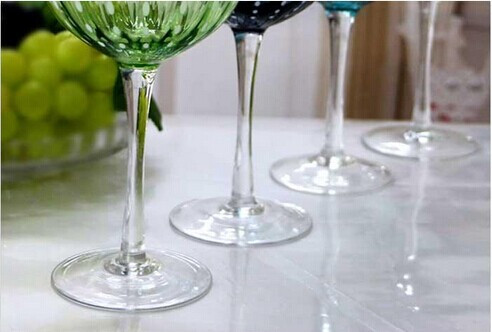 Haonai cheap wholesale glasses bulk crystal colored stemmed wine glass