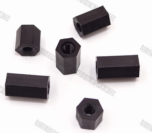 M3x15mm Hembra Rosca Nailon Hex Pilar Espaciador Pilar Negro 50 Piezas