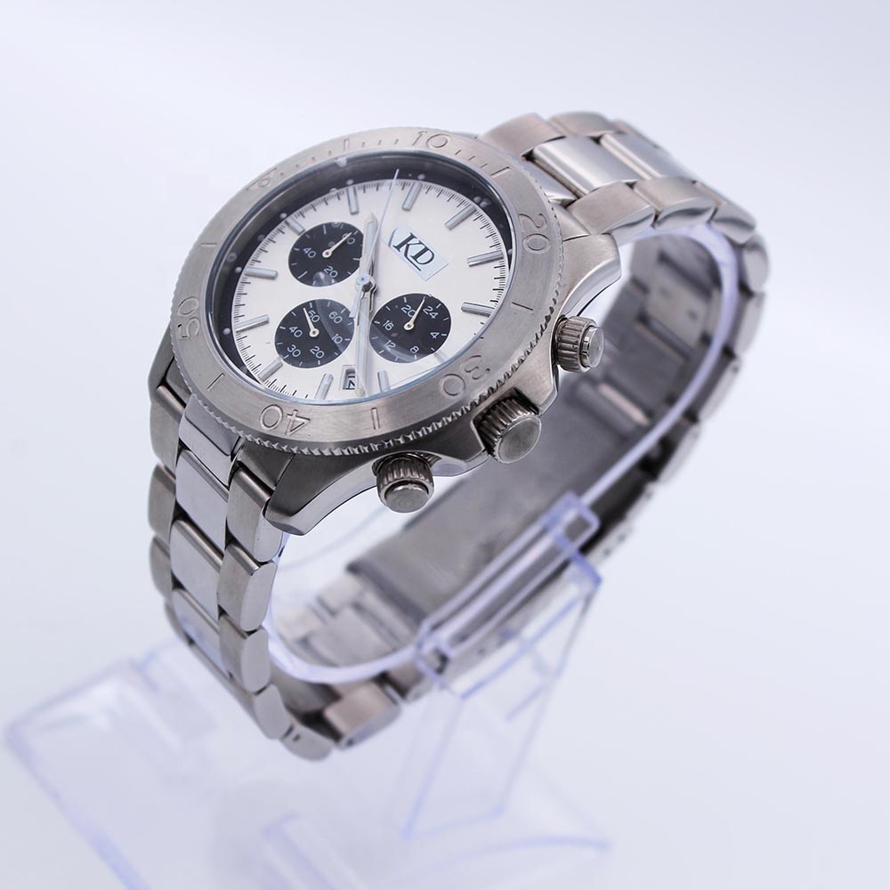 hb不锈钢手表男士定制黑白表盘全金属男士奢侈品牌boss计时手表