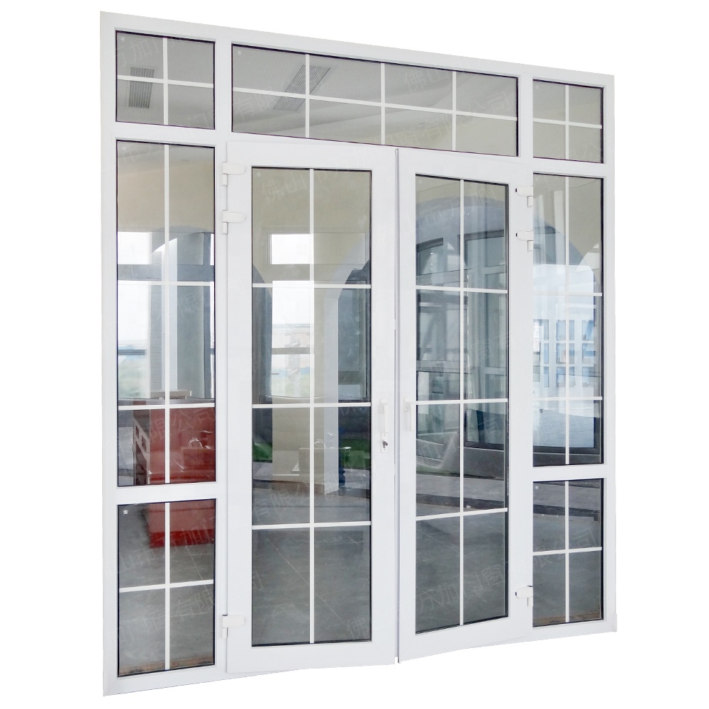 ราคาถูกลามิเนตแก้ว UPVC ประตูหน้าต่างราคา