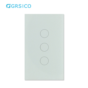 10A Tuya WIFI 3Gang 1 2 3 Way Wall Light Electrical Switch Supports 4MM Tempered Touch Glass and CE RoHS FCC Certification