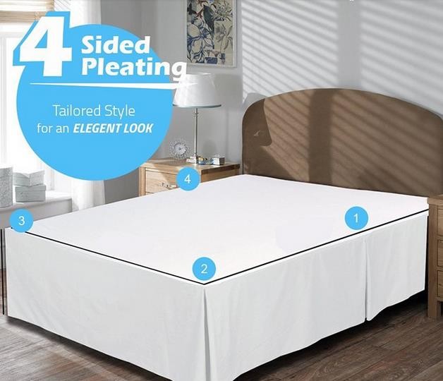 Оптовая продажа, кружевная юбка для кровати размера King/Queen/Full/Twin с юбкой постельного белья 14 дюймов, юбка для кровати в отеле