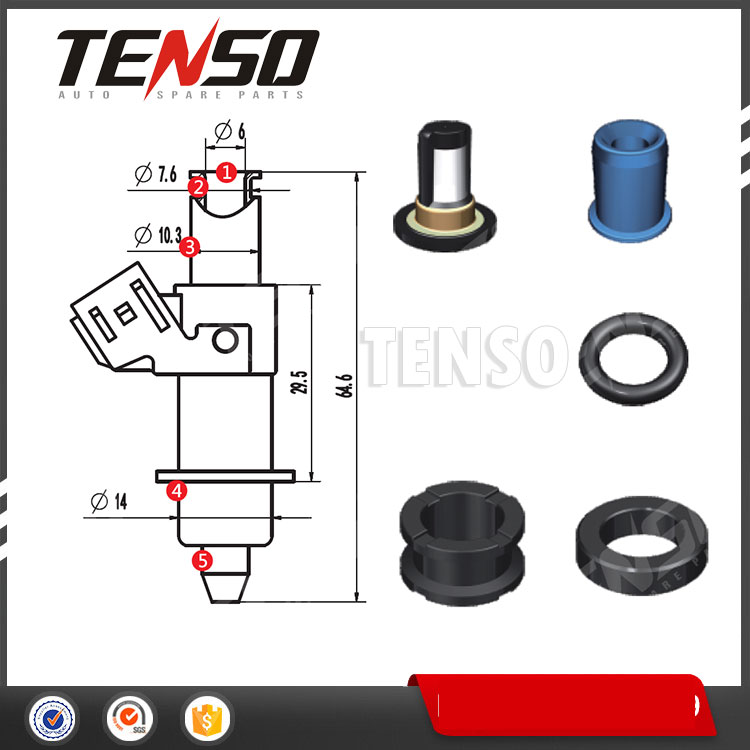 4 Cylinder Fuel Injector Seal O-Ring Kit for Acura RDX 410cc Fuel Injectors