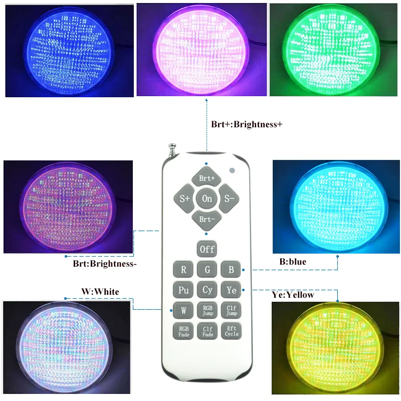 China Factory replaceable underwater 12v rgb par56 pool light recessed ip68 18w par 56 led swimming pool lights