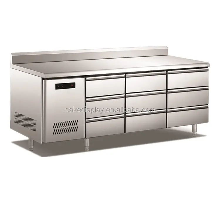 9 Drawers Stainless Steel Commercial Undercounter Fridge