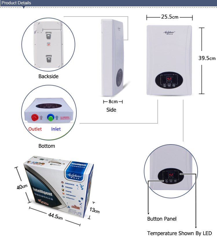 8kW hot water on demand tankless water heater tankless water whole house