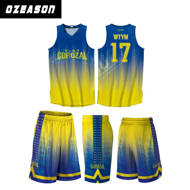blue and yellow basketball jersey