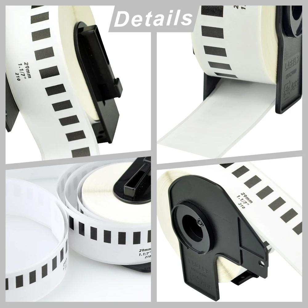 Thermal Paper Barcode Sticker Labels Roll 29mm*30.48m Compatible DK22210 File Folder Labels for Broher QL Series Printer