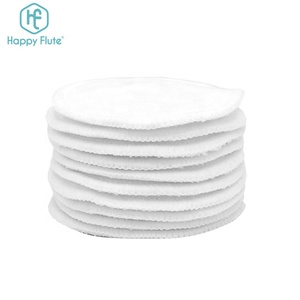 Best quality round bamboo cotton reusable makeup remover pads washable facial cleaning pad with laundry bag