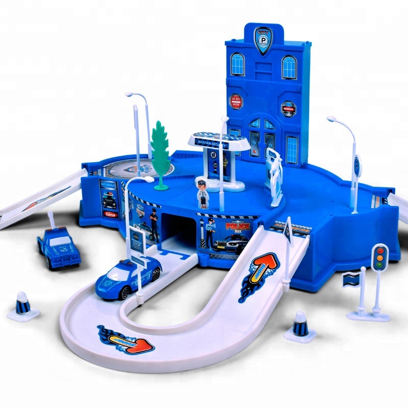 Высококачественные миниатюрные самособранные полицейские машины для парковки детские игрушечные автомобили гоночный трек