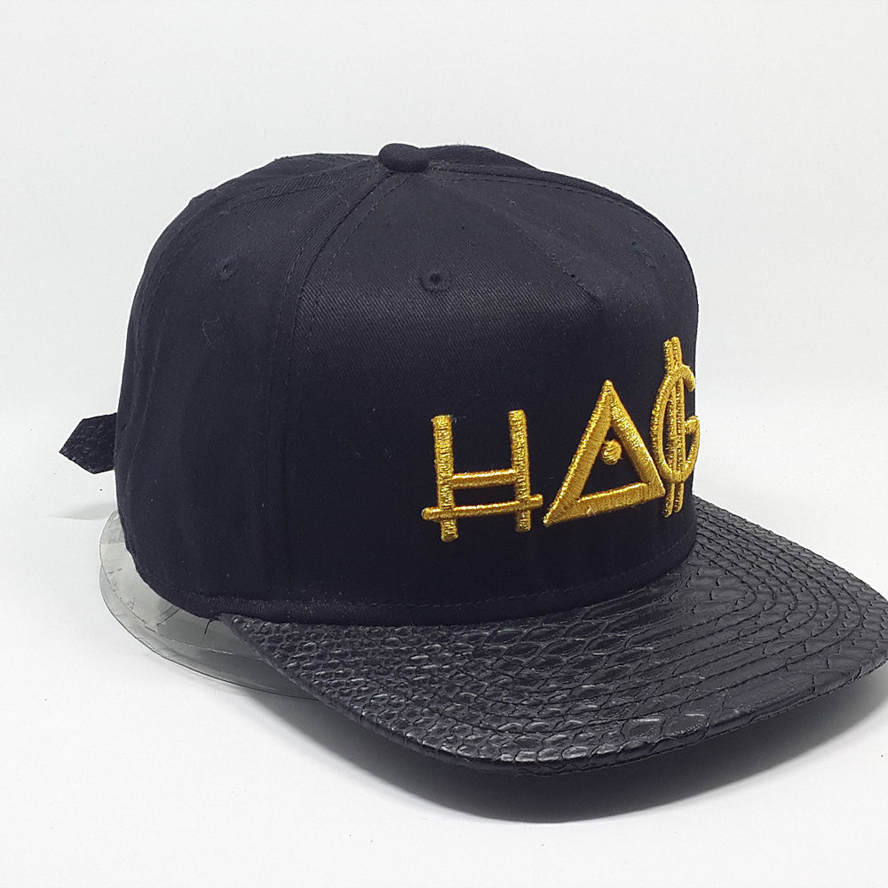 metal thread embroidery snake skin brim snapback cap snapback hat
