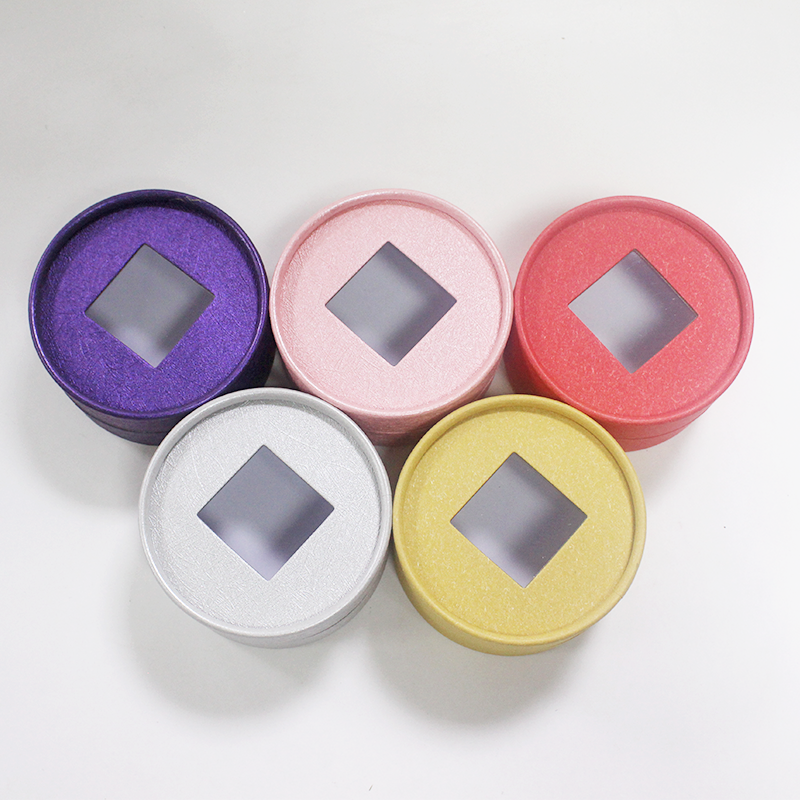 Round cardboard paper box for jar/cylinder packing with clear PVC boxes for cosmetics