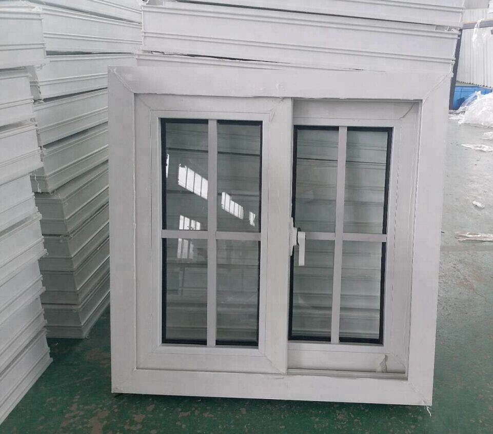 Projeto de construção janela de pvc e porta com design de grade upvc janela deslizante