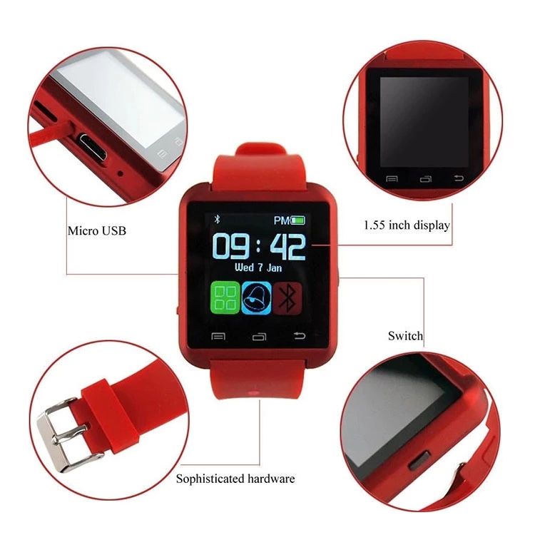 U8 Smartwatch Intelligent Fitness Tracker with Sim Card