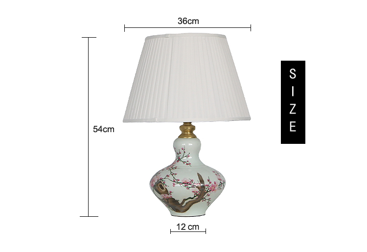 Jingdezhen ceramic table lamp for living room and bedroom bediside porcelain lighting for home decoration and hotel