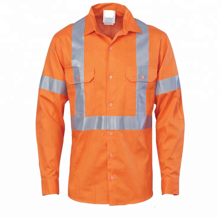Высокие хлопковые рубашки для работы, рубашки для безопасности, Униформа, рубашки для работы