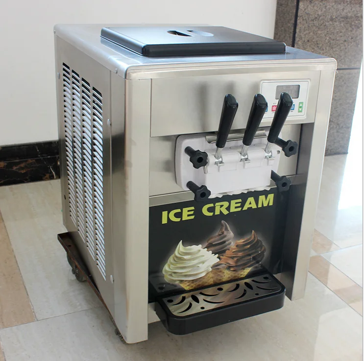 automatic stainless steel table soft serve ice cream vending machine