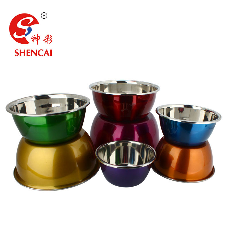 Colorful Metal Salad Bowl Stainless Steel Mixing Bowl Set