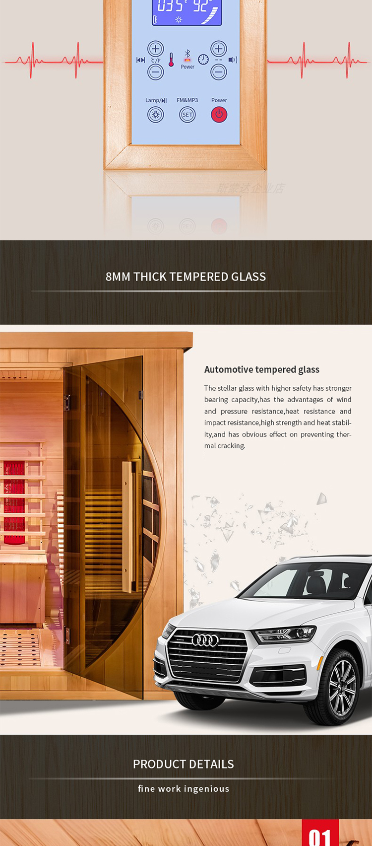 Luxury double lounge far infrared sauna room