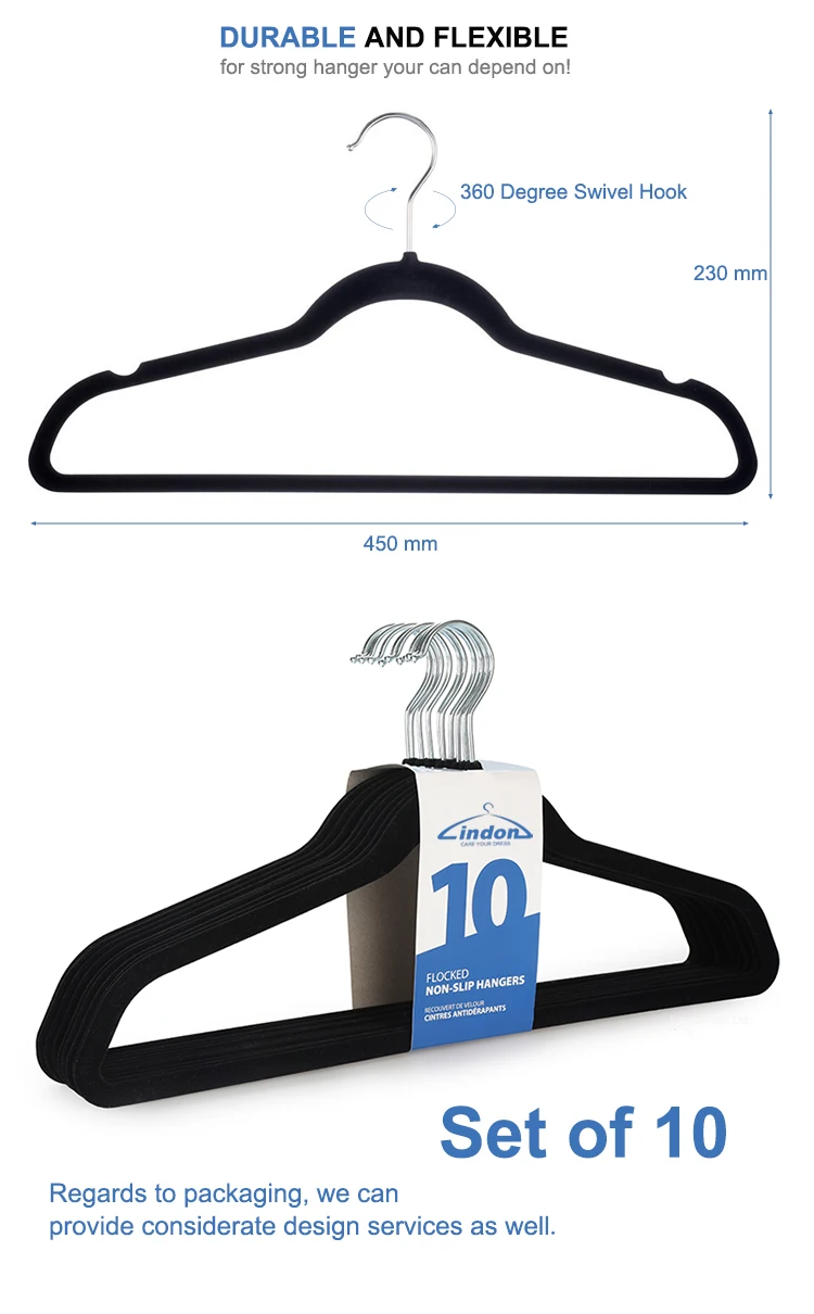 LINDON Bestseller High Quality Space Saving Wholesale Velvet Clothes Hangers for Adult