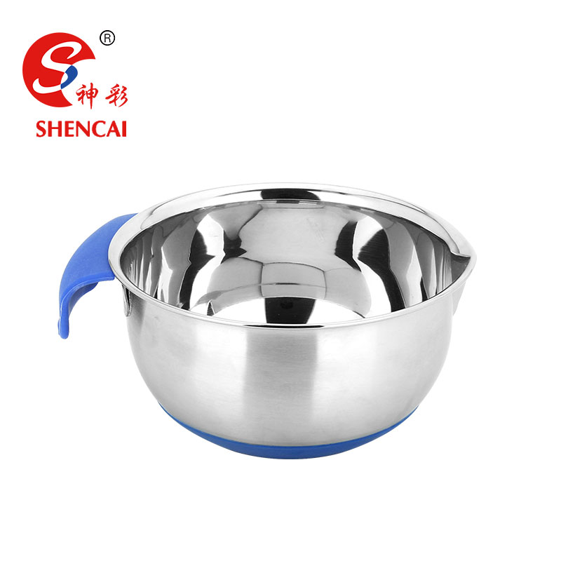 Silicone Bottom Mixing Bowl With Handle Tableware