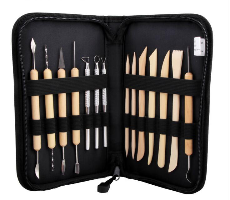 14pcs ceramic art sculpture wooden pottery tools and metal clay tools set