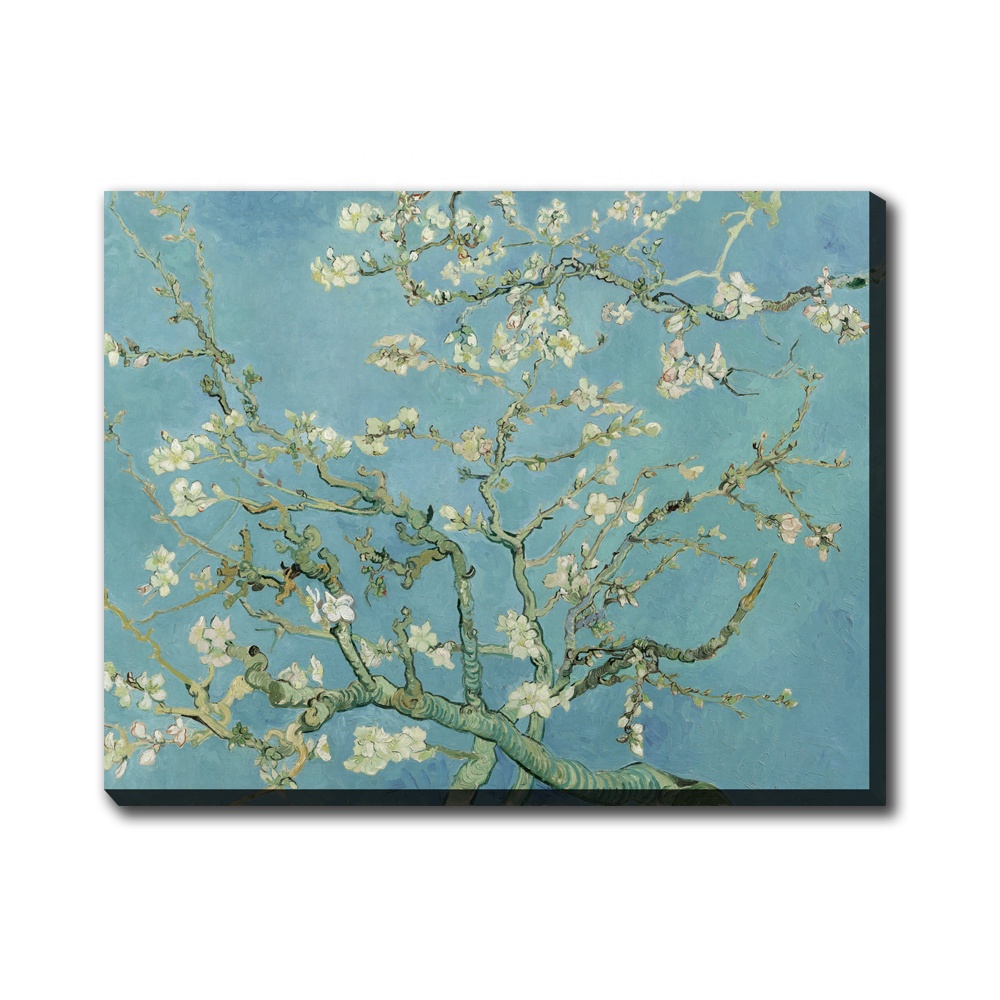 Oil Painting Canvas Print Digital Wall Art Golden Almond Blossoms Style Unframed