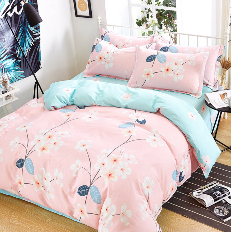 100% Cotton baby comforter bedding, Floral design for girl Duvet Cover, Kids Twin size sheet Sets, bedspread
