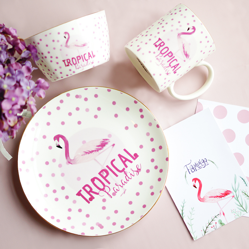 Customized ceramic dinnerware set with gold decal printed