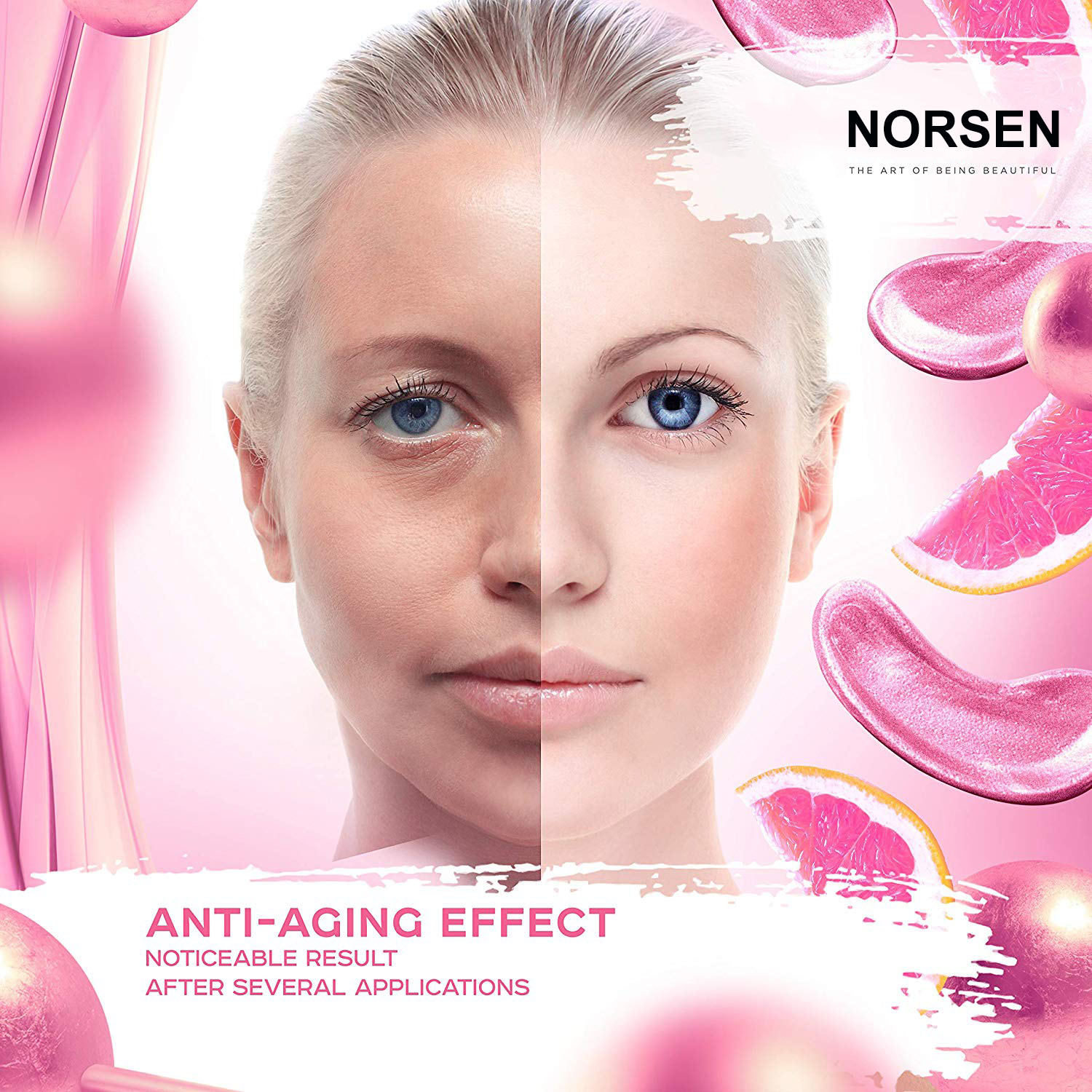 OEM Skin Care Anti-aging Hyaluronic Acid 24K Rose Gold Eye Mask