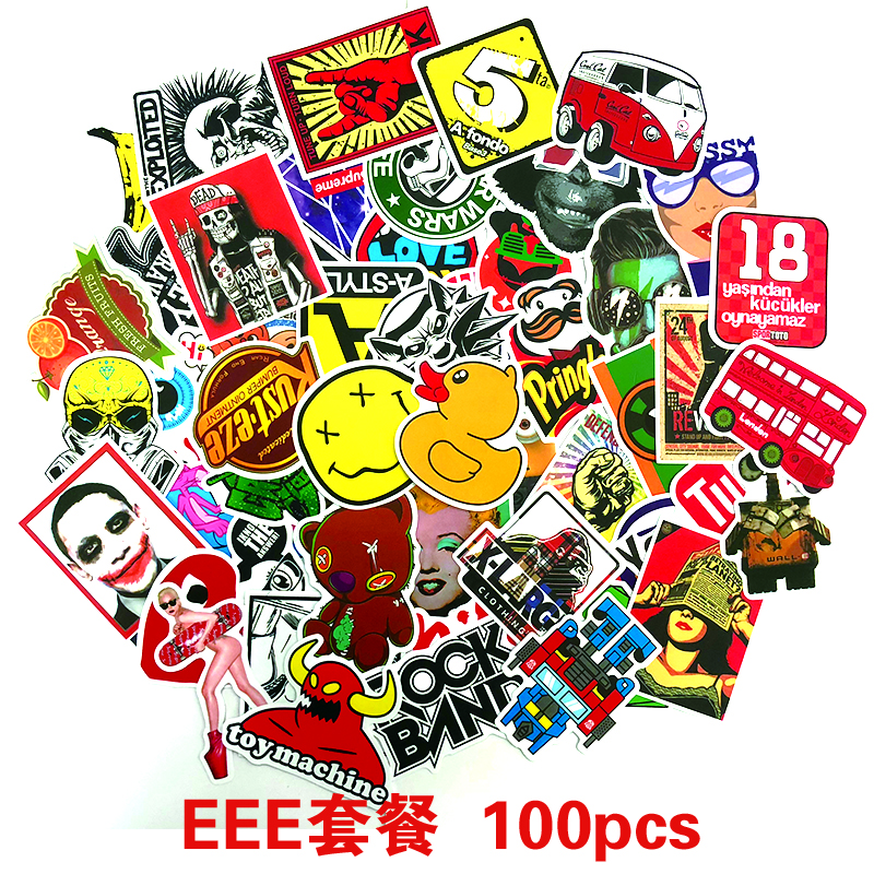 100 шт./упак. в классическом модном стиле граффити наклейки для Moto машинок с дистанционным управлением чемодан прохладном наклейки скейтборд стикер