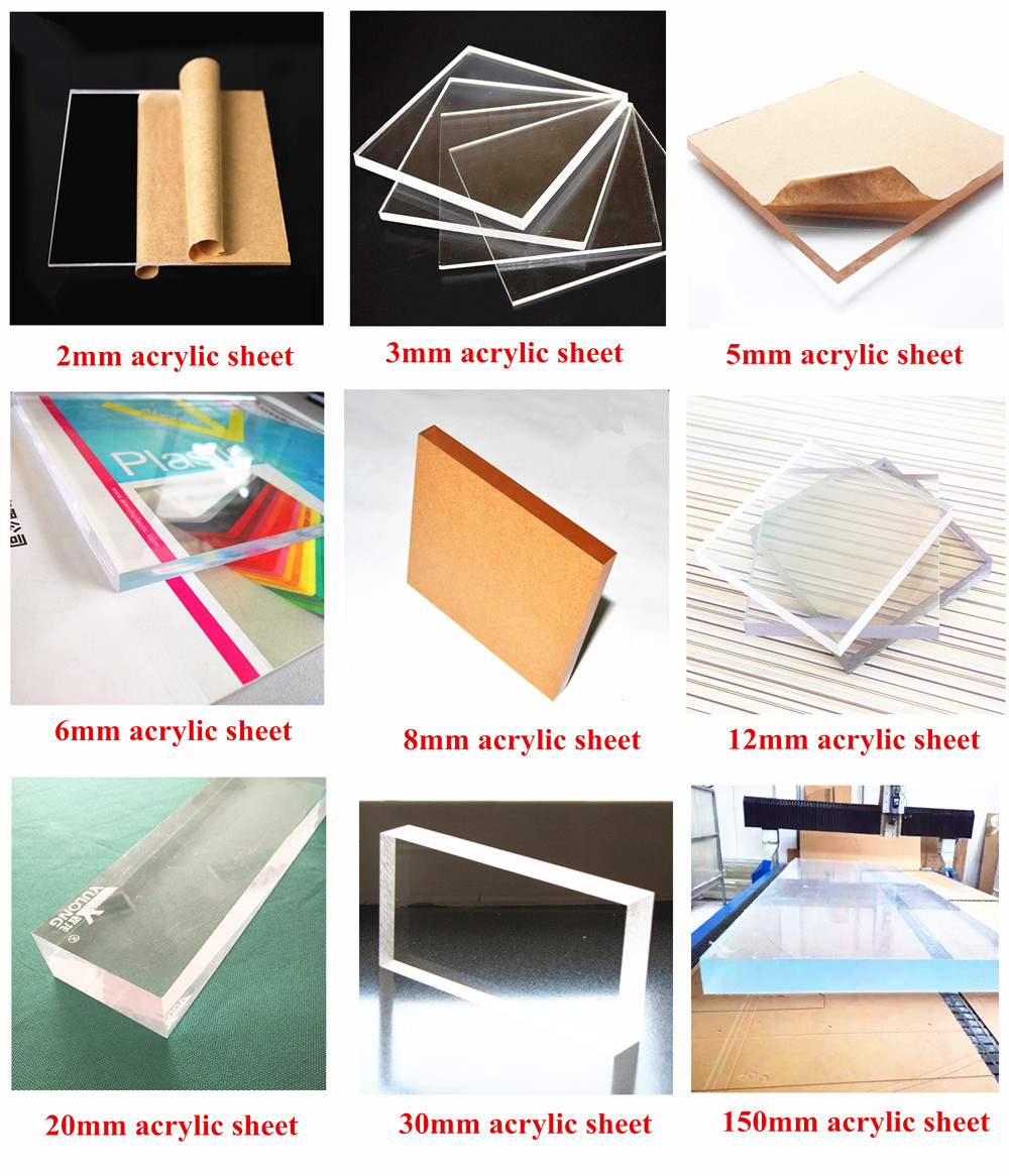 wholesales custom 2mm 3mm 4mm 5mm 6mm 8mm transparent cast acrylic sheet/PMMA sheet/plexiglass sheet