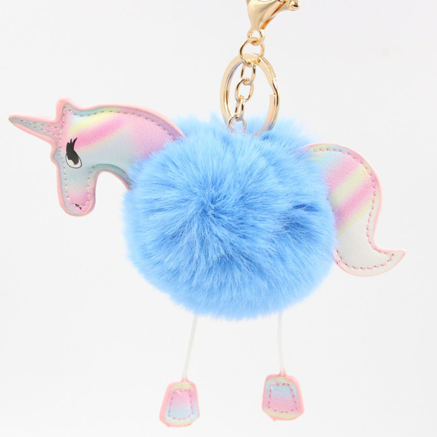 Модный многоцветный Единорог цепь подражать кролика волосы мяч