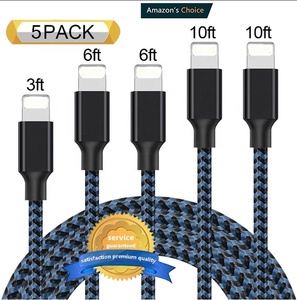 Amazon Hot Sale for iPhone 6/7/8X 3Pack 4Pack Phone Cable 6ft 10ft 3ft 6ft 3 Pack 4 Pack for iPhone Sync Data Charging Cable 3m