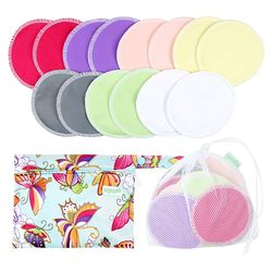 Wholesale Reusable Organic Bamboo Breast Nursing Pad Baby Washable Contoured Bra Pads With Bag