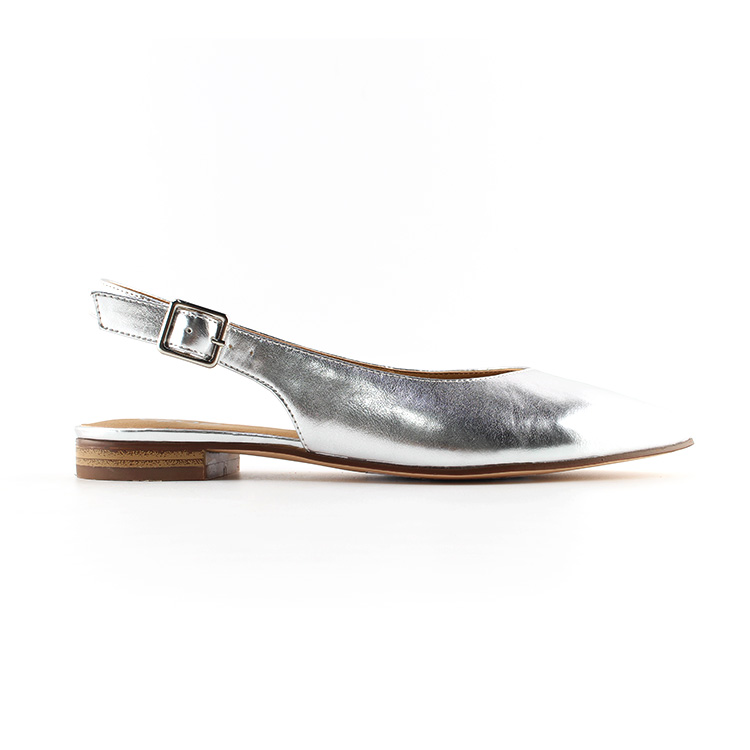 silver flat slingback shoes