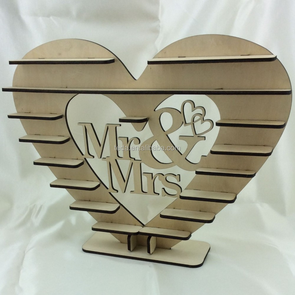 7 Tier Houten Chocolade Display Rek Stand Ik Hou Van Je Hart 3d