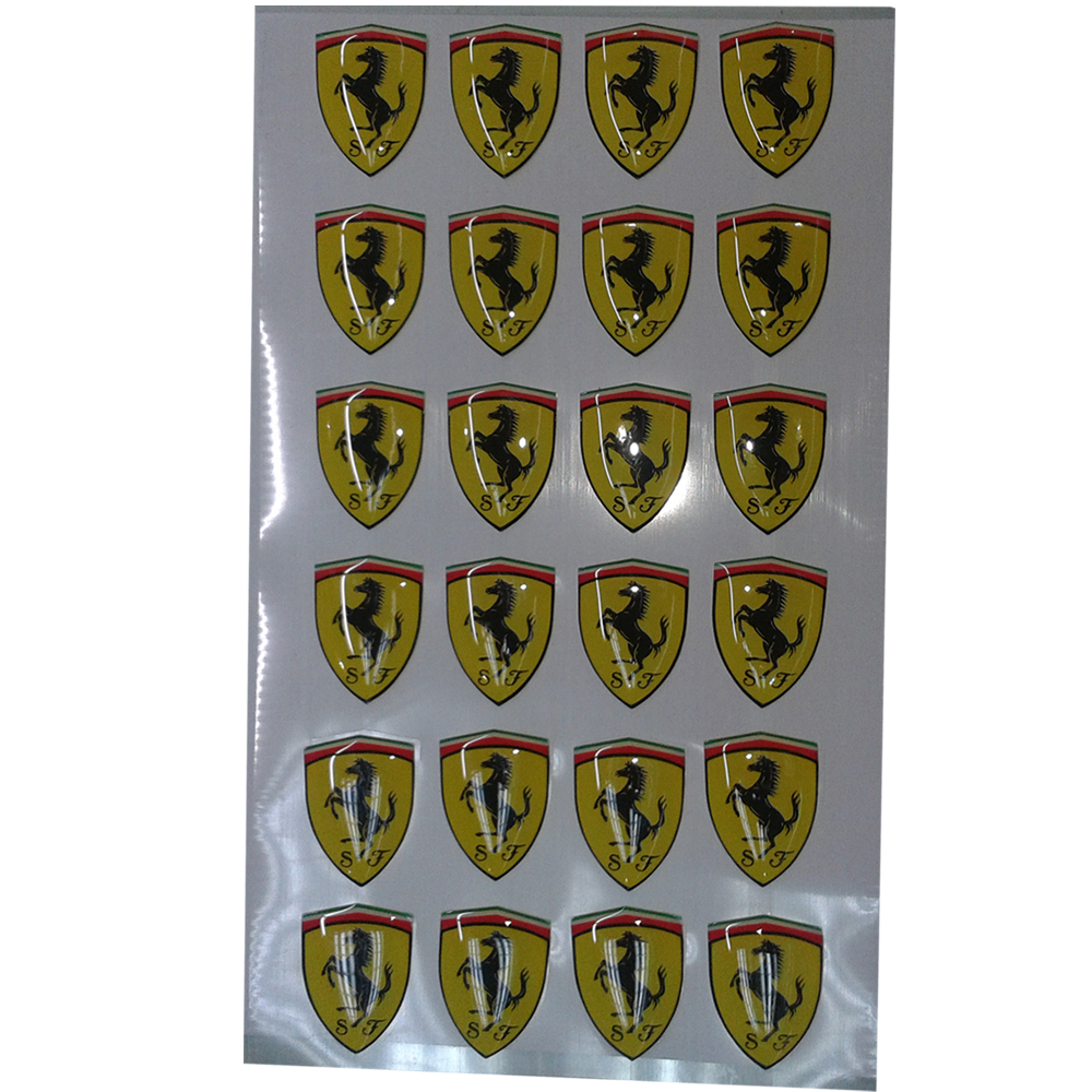Great quality clear full colour many shapes domed epoxy stickers
