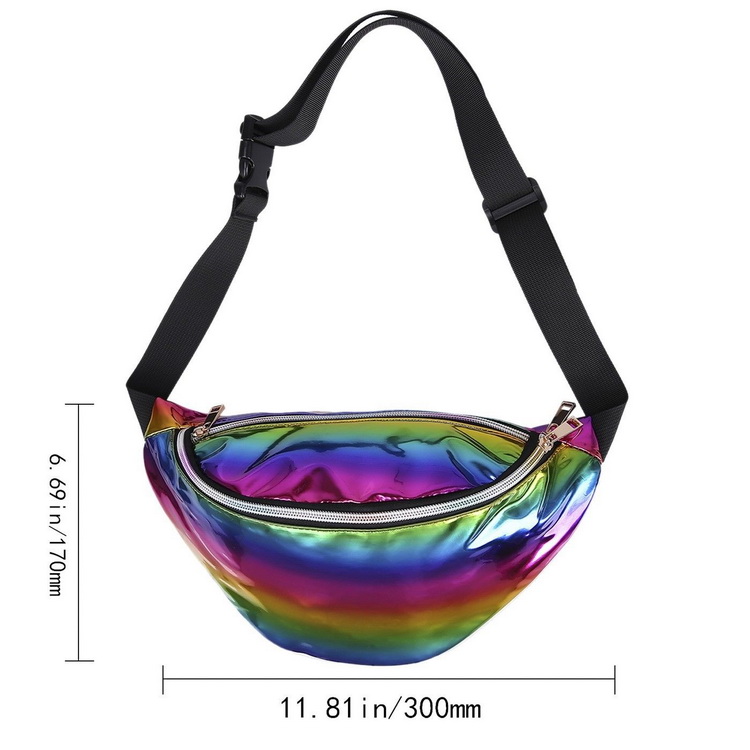 Marsupio olografico moda marsupio bellissime marsupi laser in pelle PU impermeabile personalizzati per gli sport escursionistici