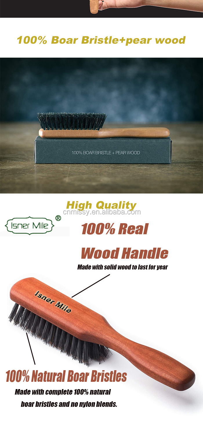 Best Beard Brush 100% Boar Bristle Beard Care OEM ODM Private Label Medium Firmness Great for Beards & Hair OEM Waterproof