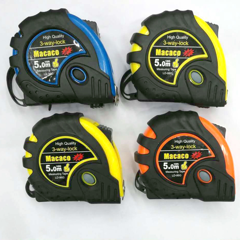 3 м, 5 м, 7,5 м, выдвижная рулетка, 3-ходовой замок, Метрическая резиновая измерительная лента