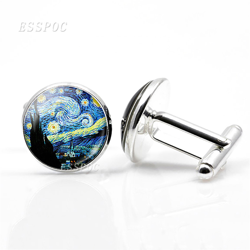 Ван Гог Моне Климт картины для мужчин Запонки свадьба запонки для рубашка модные украшения подарок Валентина интимные аксессуары