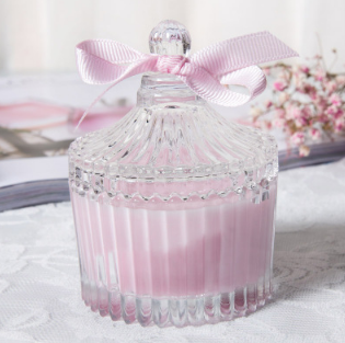 Transparent glass candle jar glass candle holder with lid