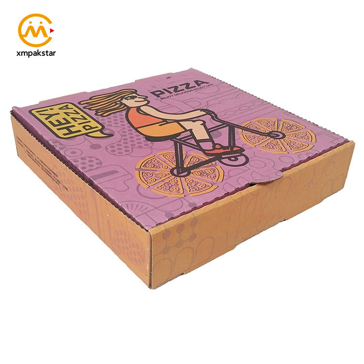 Custom logo corrugated cardboard packing 12 inch pizza packaging box