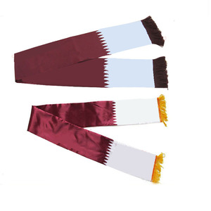 100% satin double print Qatar soccer fan scarf for world cup show