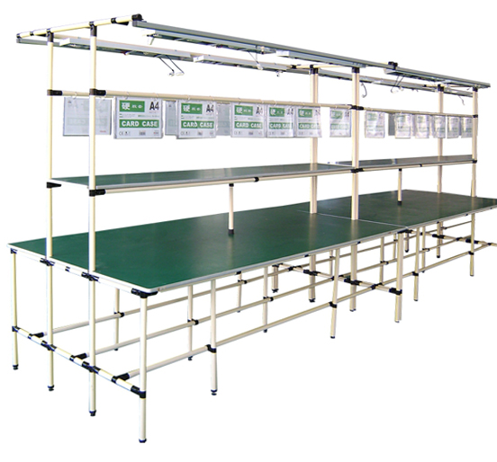 Double Side Assembly Line Pipe Work Table ESD For Workshop Conveyor